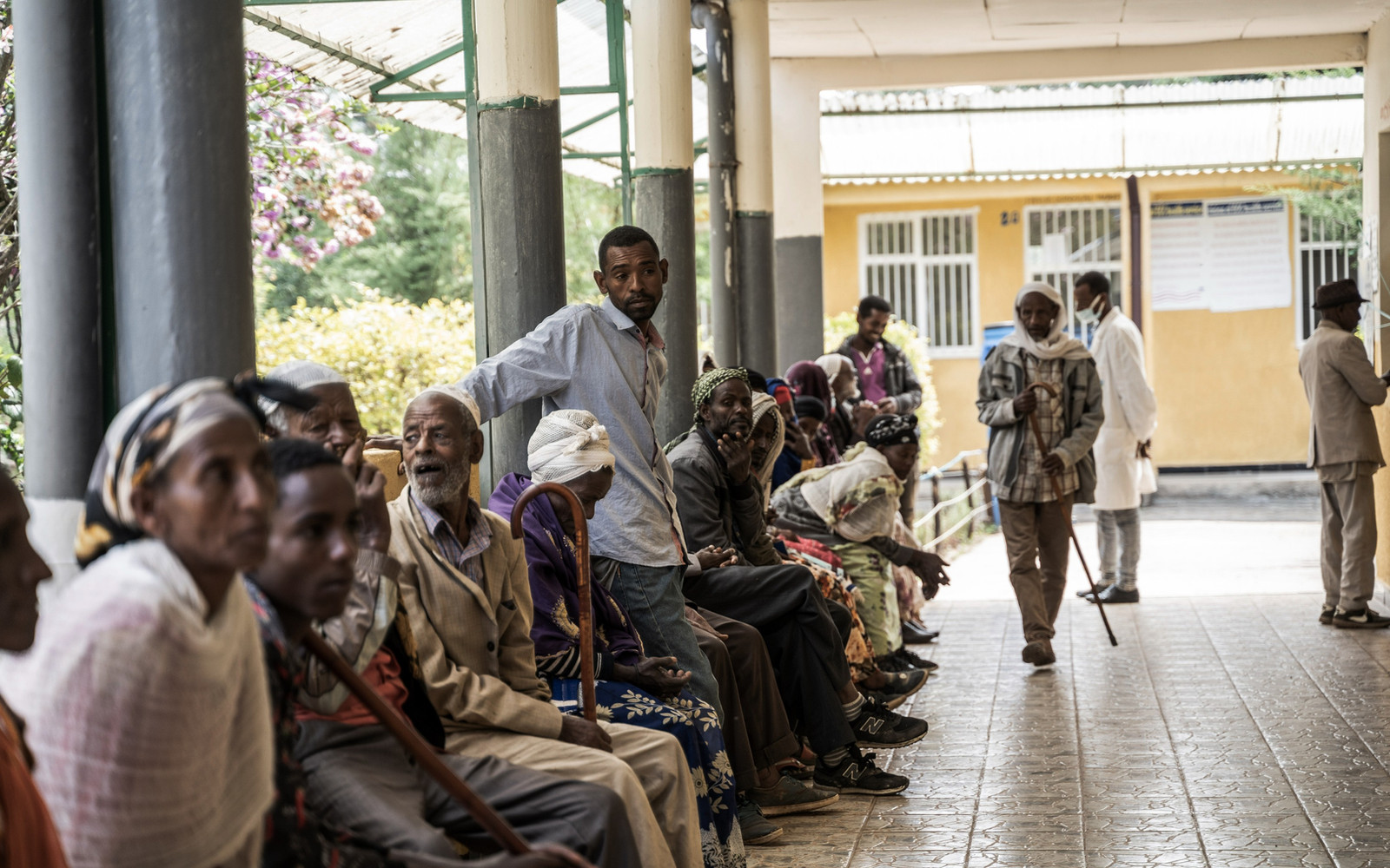Patients waiting to be seen at a health center