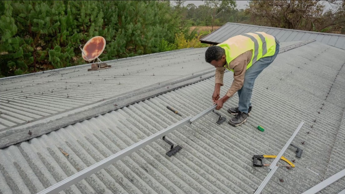 A solar panel installation at an Engera-supported health center